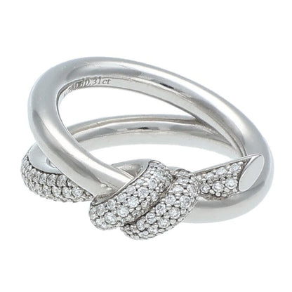 TIFFANY&Co. Knot 18K White Gold Diamond Ring Size ONE SIZE