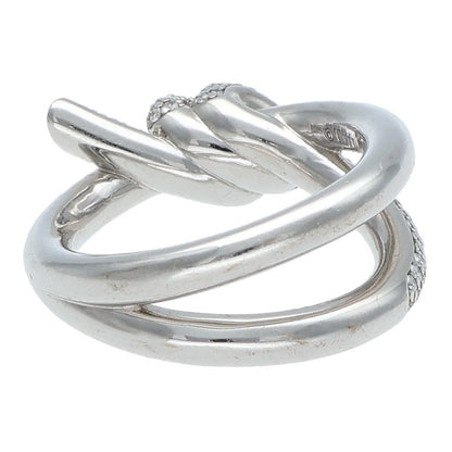 TIFFANY&Co. Knot 18K White Gold Diamond Ring Size ONE SIZE