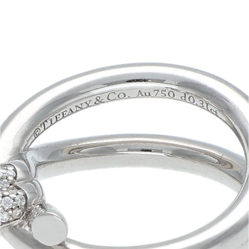 TIFFANY&Co. Knot 18K White Gold Diamond Ring Size ONE SIZE