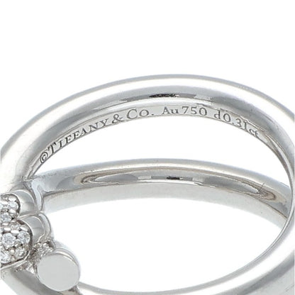 TIFFANY&Co. Knot 18K White Gold Diamond Ring Size ONE SIZE