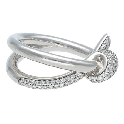 TIFFANY&Co. Knot 18K White Gold Diamond Ring Size ONE SIZE