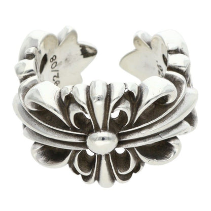 Chrome Hearts DBL FLRL CRS Silver Ring Size US 7
