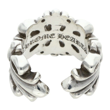 Chrome Hearts DBL FLRL CRS Silver Ring Size US 7