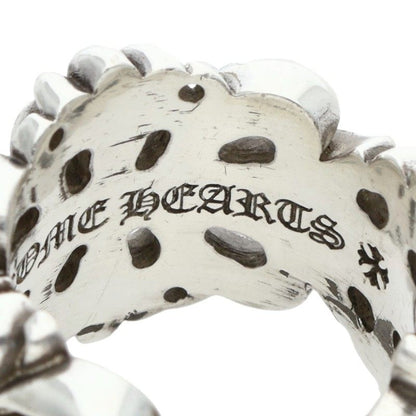 Chrome Hearts DBL FLRL CRS Silver Ring Size US 7