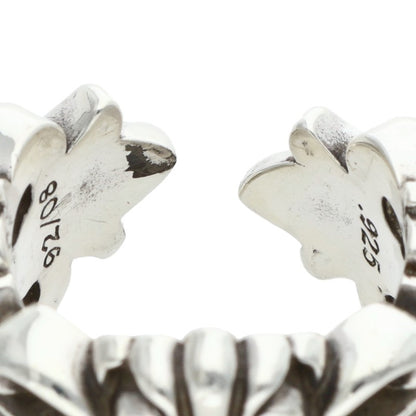 Chrome Hearts DBL FLRL CRS Silver Ring Size US 7