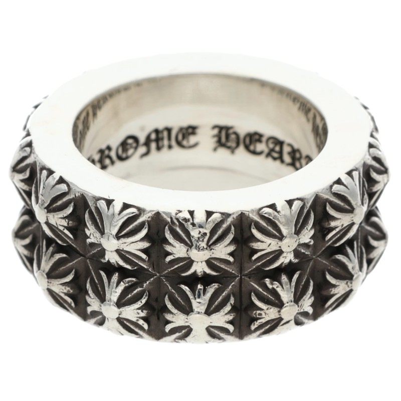 Chrome Hearts PETE PUNK DOUBLE Row Silver Ring Size ONE SIZE