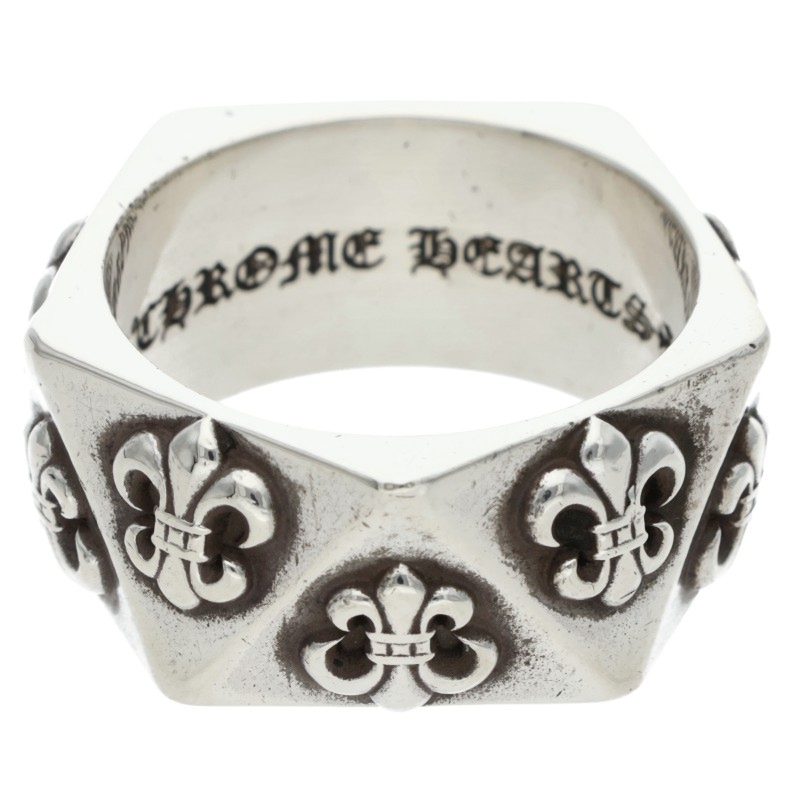 Chrome Hearts PENTAGON BS Fleur Silver Ring Size ONE SIZE