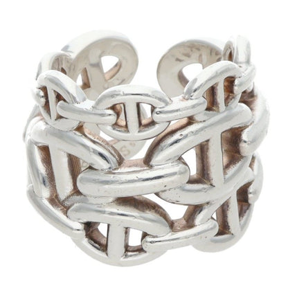 HERMES Chaine d'Ancre Enchainee GM Silver Ring Size ONE SIZE