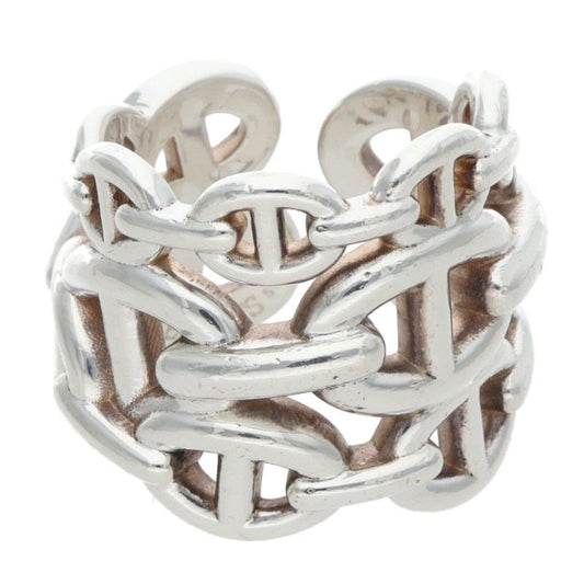 HERMES Chaine d'Ancre Enchainee GM Silver Ring Size ONE SIZE