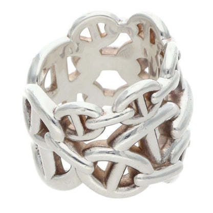 HERMES Chaine d'Ancre Enchainee GM Silver Ring Size ONE SIZE