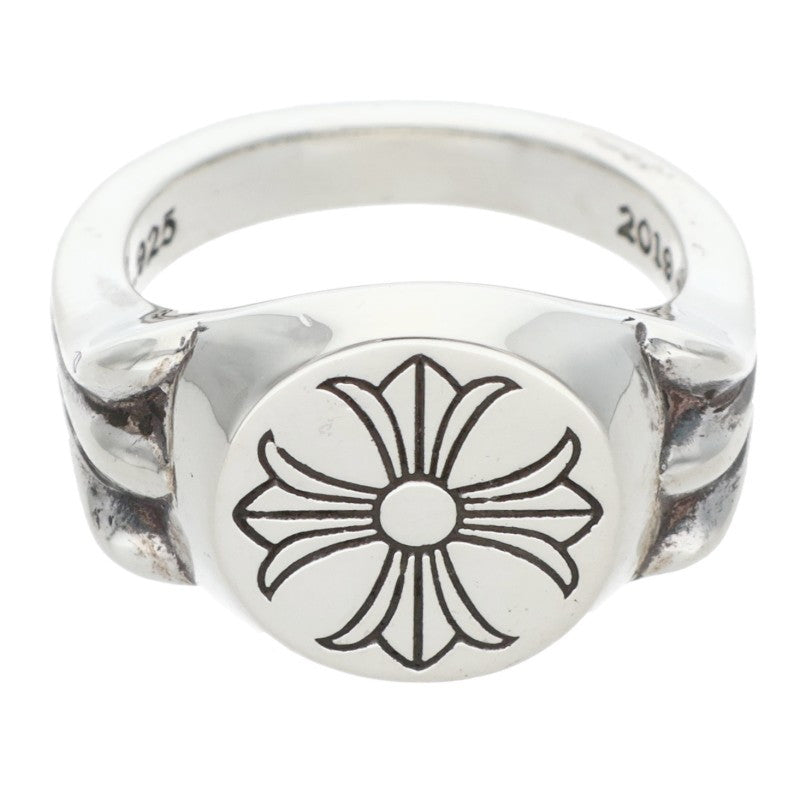 Chrome Hearts CH PLUS Flat Top Silver Ring Size US 5