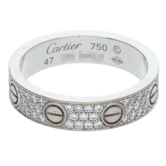 Cartier K18WG Pave Diamond Mini Love Ring Size ONE SIZE