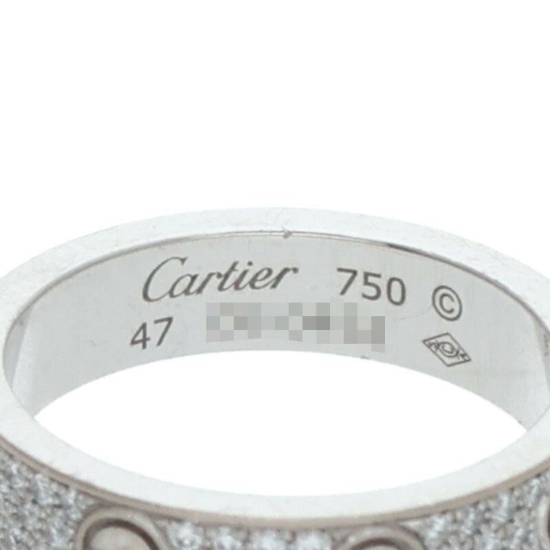Cartier K18WG Pave Diamond Mini Love Ring Size ONE SIZE