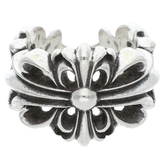 Chrome Hearts DBL FLRL CRS Silver Ring Size ONE SIZE