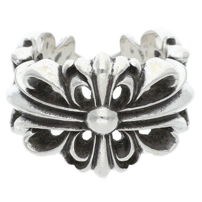 Chrome Hearts DBL FLRL CRS Silver Ring Size US 7.5