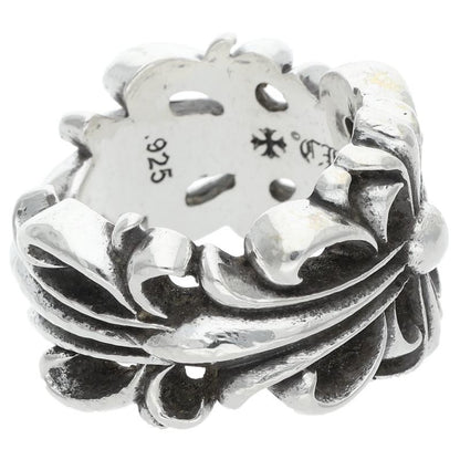 Chrome Hearts DBL FLRL CRS Silver Ring Size US 7.5