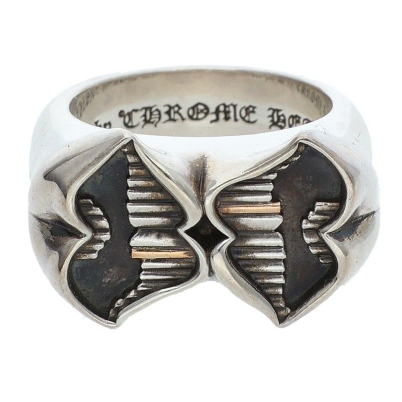 Chrome Hearts PPO DBL CHOMPER Silver Ring Size ONE SIZE