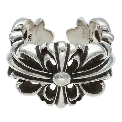Chrome Hearts DBL FLRL CRS Silver Ring Size ONE SIZE
