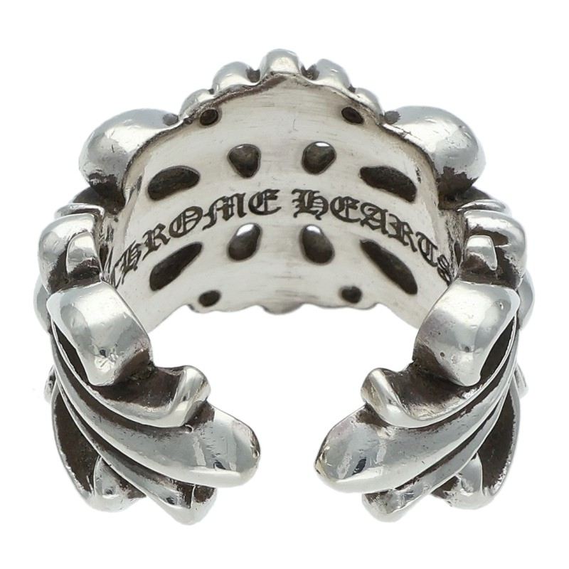 Chrome Hearts DBL FLRL CRS Silver Ring Size ONE SIZE