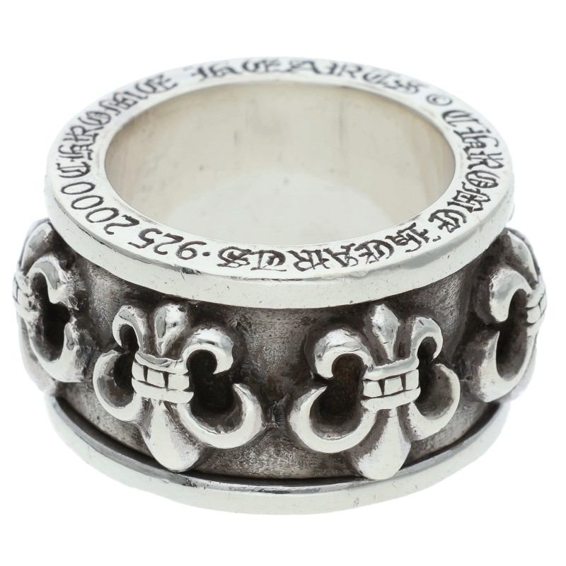 Chrome Hearts SPINNER BS FLUER Silver Ring Size US 9