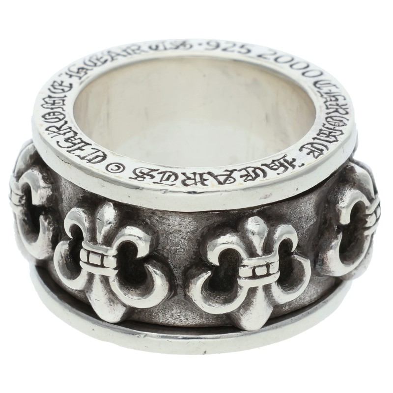 Chrome Hearts SPINNER BS FLUER Silver Ring Size US 9
