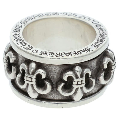 Chrome Hearts SPINNER BS FLUER Silver Ring Size US 9