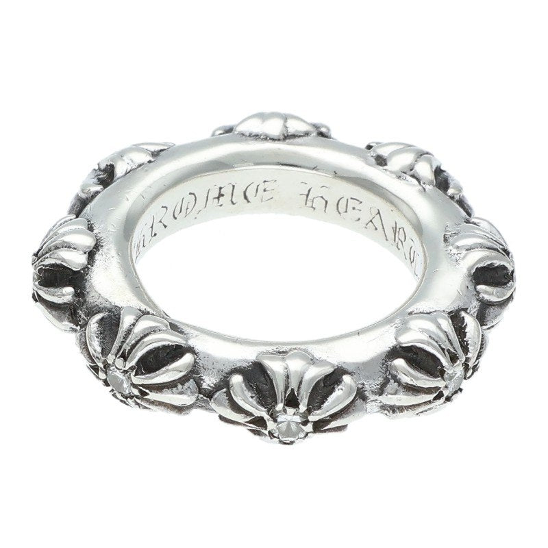 Chrome Hearts CROSS BAND DIA Silver Ring Size US 5