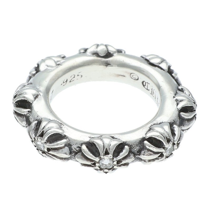 Chrome Hearts CROSS BAND DIA Silver Ring Size US 5