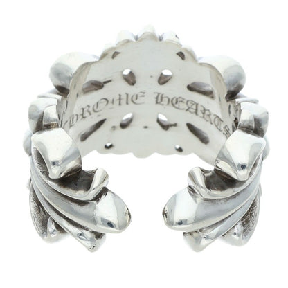 Chrome Hearts DBL FLRL CRS Silver Ring Size US 11