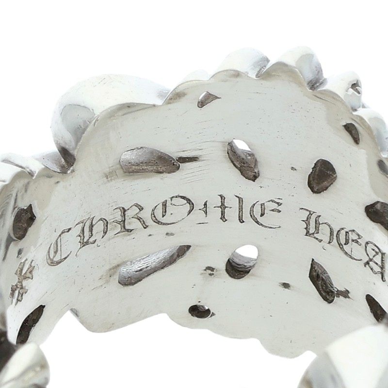 Chrome Hearts DBL FLRL CRS Silver Ring Size US 11