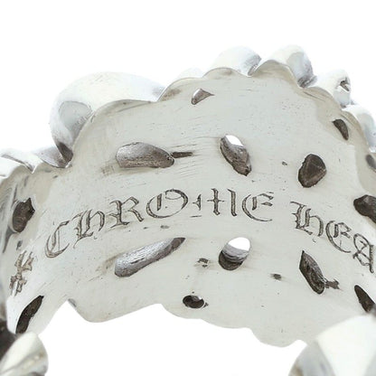 Chrome Hearts DBL FLRL CRS Silver Ring Size US 11