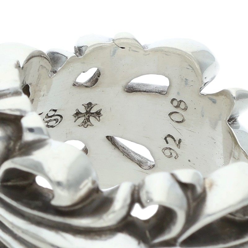 Chrome Hearts DBL FLRL CRS Silver Ring Size US 11
