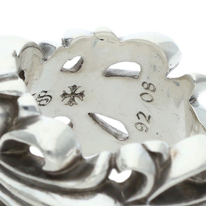 Chrome Hearts DBL FLRL CRS Silver Ring Size US 11