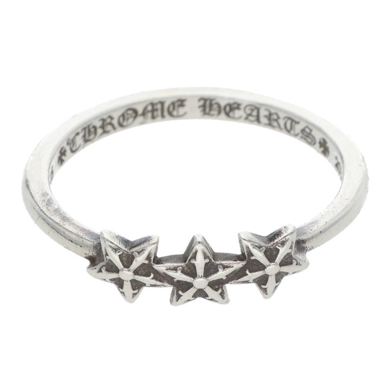 Chrome Hearts BUBBLEGUM 3STAR Silver Ring Size US 5