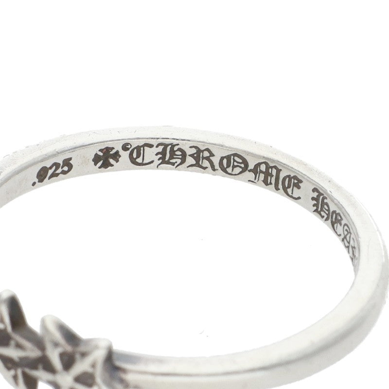 Chrome Hearts BUBBLEGUM 3STAR Silver Ring Size US 5