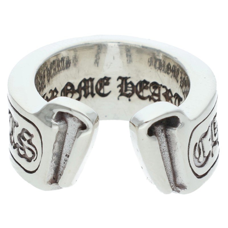 Chrome Hearts LG SCROLL LABEL Ring Silver Size JP 6 (Silver 11.37g)