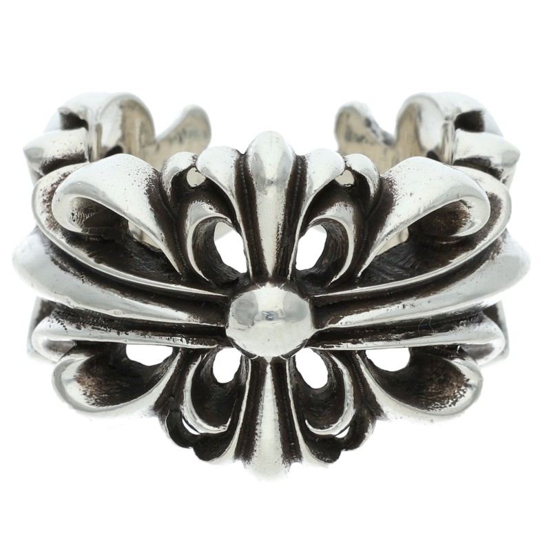 Chrome Hearts DBL FLRL CRS Silver Ring 925 Size ONE SIZE
