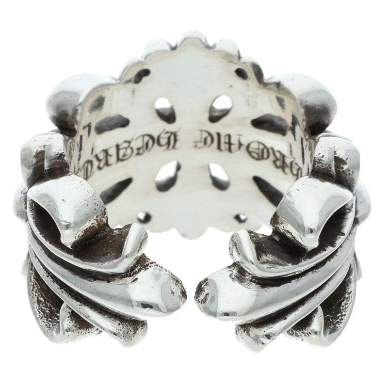 Chrome Hearts DBL FLRL CRS Silver Ring 925 Size ONE SIZE