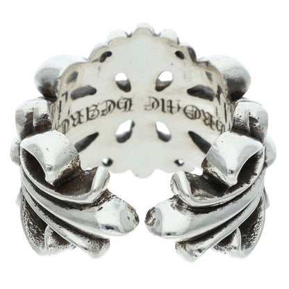 Chrome Hearts DBL FLRL CRS Silver Ring 925 Size ONE SIZE