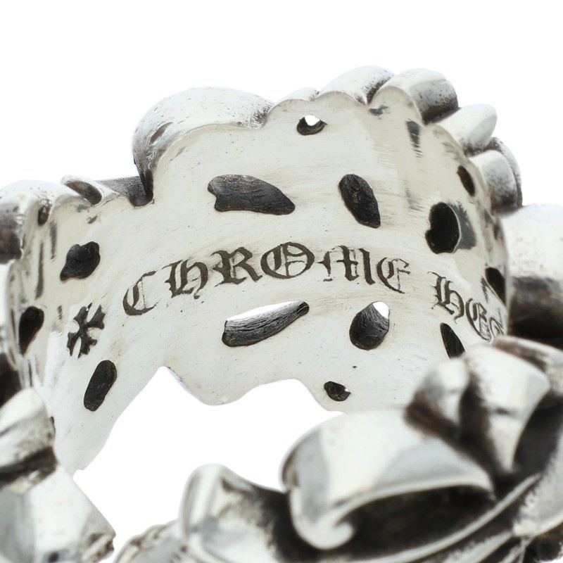 Chrome Hearts DBL FLRL CRS Silver Ring 925 Size ONE SIZE