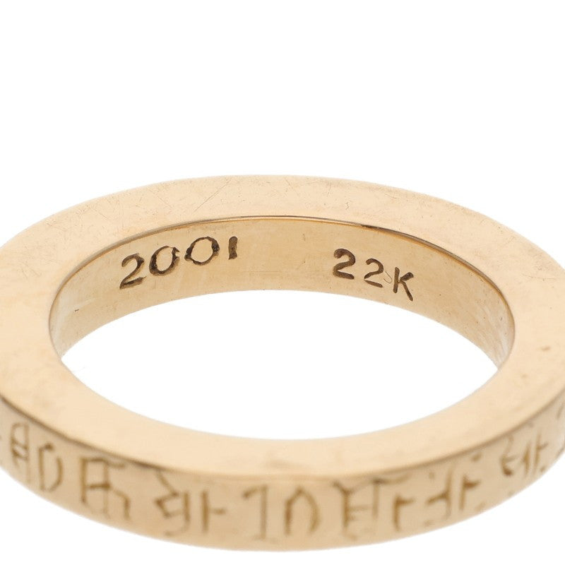 Chrome Hearts 22K 3mm Spacer FUCKYOU Gold Ring Size US 4.5
