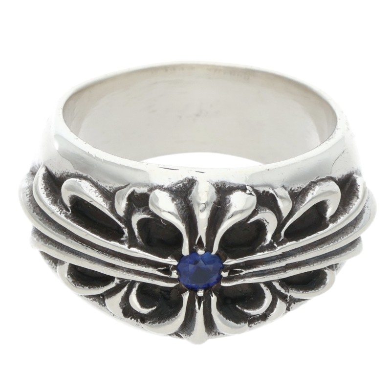 Chrome Hearts Floral Cross 1 Sapphire Ring Size US 9