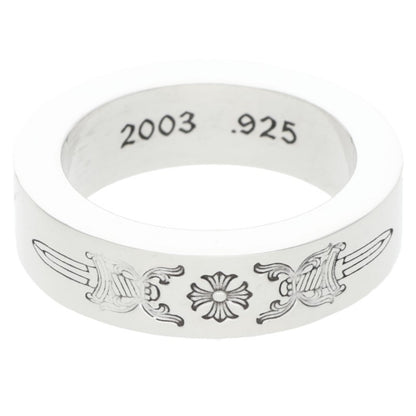 Chrome Hearts 6mm Spacer Dagger Silver Ring Size US 6.5