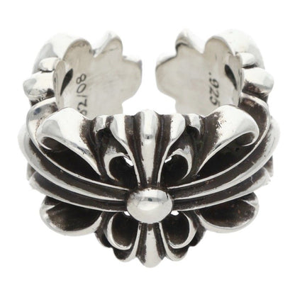 Chrome Hearts DBL FLRL CRS Ring Silver Size US 4 (Silver 11.51g)