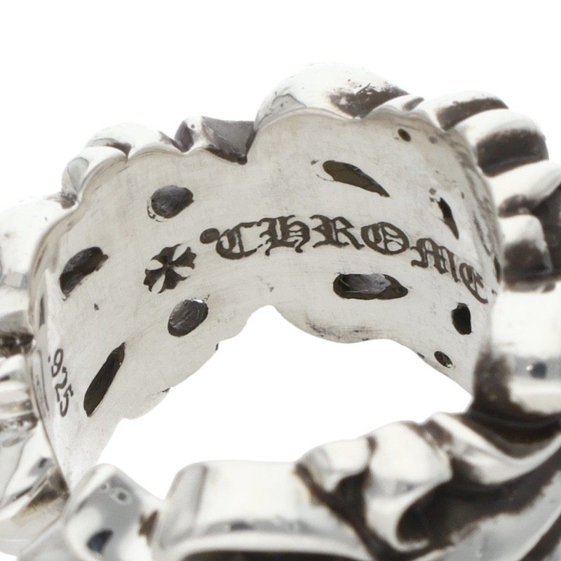 Chrome Hearts DBL FLRL CRS Ring Silver Size US 4 (Silver 11.51g)