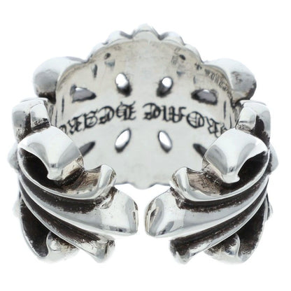 Chrome Hearts DBL FLRL CRS Silver Ring Size US 3.5