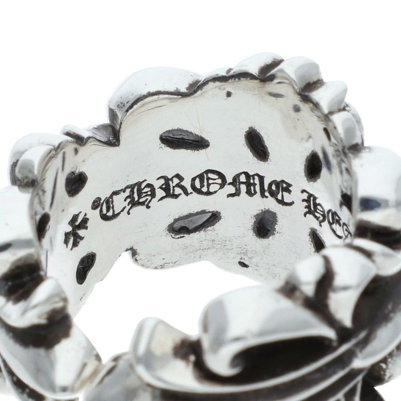 Chrome Hearts DBL FLRL CRS Silver Ring Size US 3.5