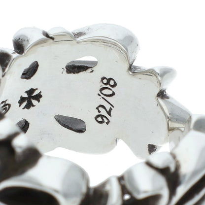 Chrome Hearts DBL FLRL CRS Silver Ring Size US 3.5