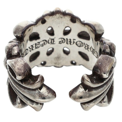 Chrome Hearts DBL FLRL CRS Silver Ring Size ONE SIZE