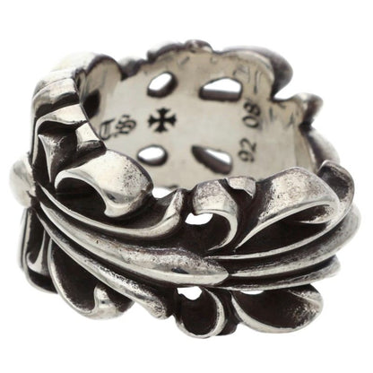 Chrome Hearts DBL FLRL CRS Silver Ring Size ONE SIZE